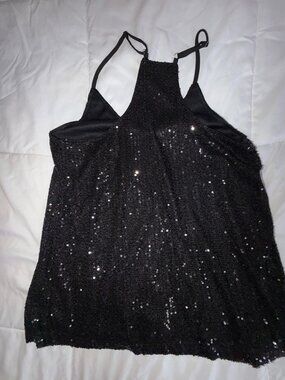 Medium black sequin top